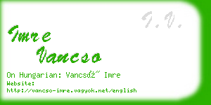 imre vancso business card